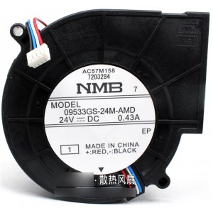 NMB 09533GS-24M-AMD 24V 0.43A  4wires Cooling Fan