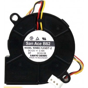 Sanyo 109BC12GD7-2 12V 0.19A 3wires Cooling Fan