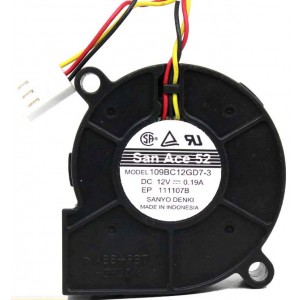 Sanyo 109BC12GD7-3 12V 0.19A 3wires Cooling Fan