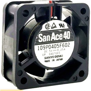 Sanyo 109P0405F602 5V 0.25A 2wires Cooling Fan
