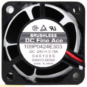 Sanyo 109P0424E303 24V 0.19A  2wires Cooling Fan