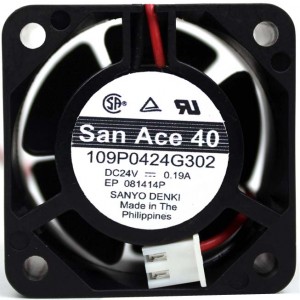 Sanyo 109P0424G302 24V 0.19A 2wires Cooling Fan