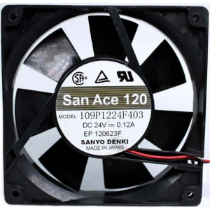 Sanyo 109P1224F403 24V 0.12A  2wires Cooling Fan