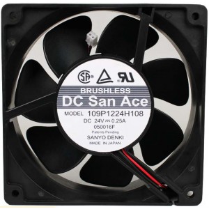 Sanyo 109P1224H108 24V 0.25A 2wires Cooling Fan