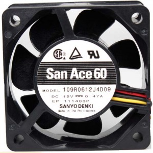 Sanyo 109R0612J4D09 12V 0.47A  3wires Cooling Fan