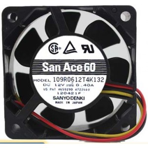 SANYO 109R0612T4K132 12V 0.40A 3wires Cooling Fan