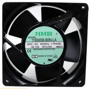 NMB 11938SB-B0N-LA 200V 0.18/0.15A 18/15.5W 2 wires Cooling Fan