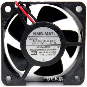 NMB 1406KL-04W-S50 12V 0.11A 2wires Cooling Fan