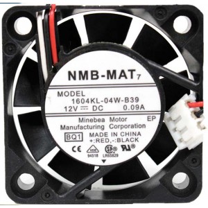 NMB 1604KL-04W-B39 12V 0.09A 3wires Cooling Fan