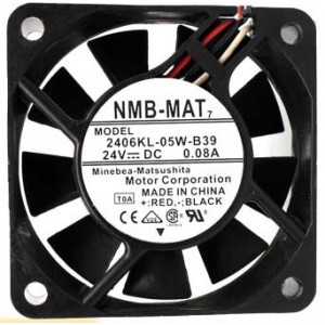 NMB 2406KL-05W-B39 24V 0.08A 3wires Cooling Fan
