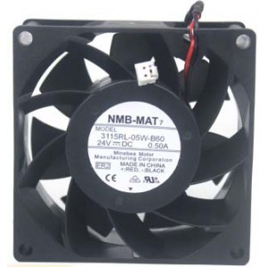 NMB 2410RL-05W-B60 24V 0.12A 2wires cooling fan