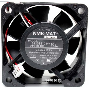 NMB 2410SB-05W-S49 24V 0.08A 3wires Cooling Fan