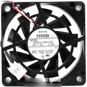 NMB 2606JL-04W-S39 12V 0.1A  3wires Cooling Fan