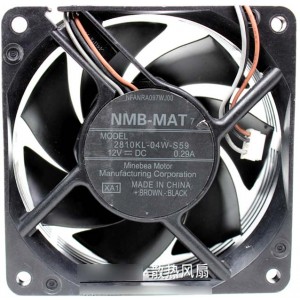 NMB 2810KL-04W-S59 12V 0.29A 3wires Cooling Fan