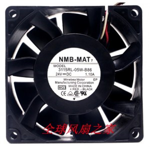 NMB 3115RL-05W-B86 24V 1.10A 4 wires Cooling Fan