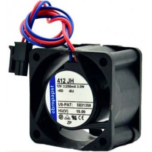 Ebmpapst 412JH 12V 250mA 3W 2 Wires Cooling Fan 