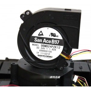 Sanyo 9BMB24P2K12 24V 1.62A  4wires Cooling Fan
