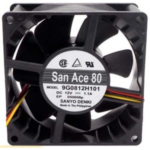 Sanyo 9G0812H101 12V 1.1A 3wires Cooling Fan