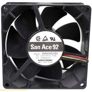 Sanyo 9G0924G1D03 24V 0.55A 3wires Cooling Fan