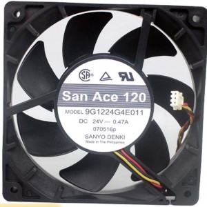 Sanyo 9G1224G4E011 24V 0.47A 11.28W 3wires Cooling Fan
