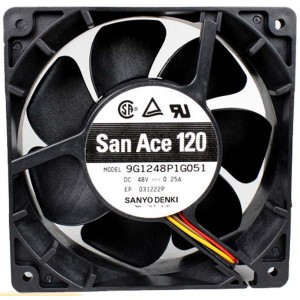 Sanyo 9G1248P1G051 48V 0.25A 4wires Cooling Fan 