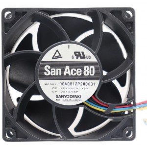 SANYO 9GA0812P2M0031 12V 0.35A 4wires cooling fan