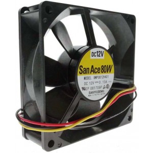 Sanyo 9WP0812H401 12V 0.13A 3wires Cooling Fan - New