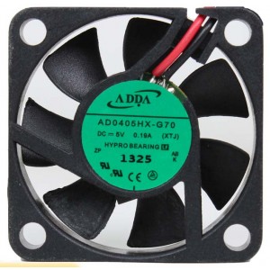 ADDA AD0405HX-G70 5V 0.19A  2wires Cooling Fan - Original New