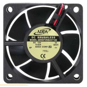ADDA AD06012VB257100 12V 0.42A  2wires Cooling Fan