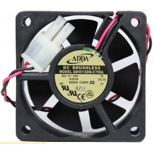 ADDA AD0612DB-C70GL 12V 0.07A  2wires Cooling Fan