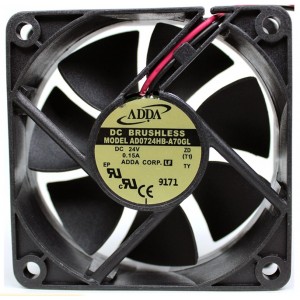 ADDA AD0724HB-A70GL 24V 0.13A 2wires Cooling Fan
