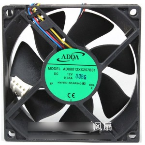 ADDA AD08012XX257B01 12V 0.38A 4wires Cooling Fan 