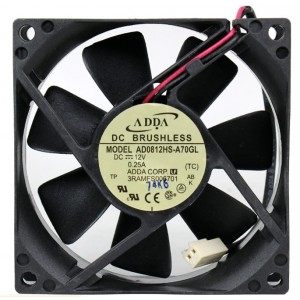 ADDA AD0812HS-A70GL 12V 0.25A 2wires Cooling Fan - NEW