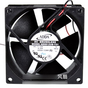 ADDA AD0812UB-Y51 12V 0.38A 2wires Cooling Fan
