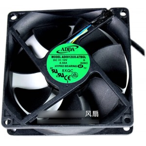 ADDA AD0912UX-A78GL 12V 0.50A 4wires Cooling Fan