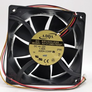 ADDA AD1212MB-F92GP 12V 1.5A  3wires Cooling Fan
