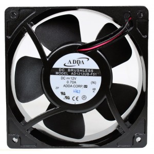 ADDA AD1212UB-F51 12V 0.7A 2wires Cooling Fan - Metal Frame