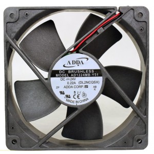 ADDA AD1224MB-Y51 24V 0.22A  2wires Cooling Fan
