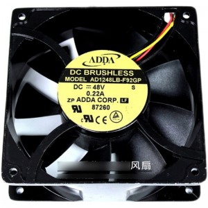 ADDA AD1248GL-F92GP 48V 0.22A  3wires Cooling Fan