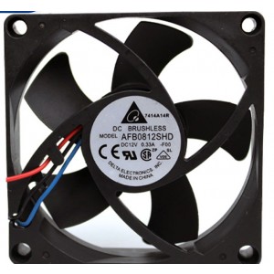 Delta AFB0812SHD -F00 12V 0.33A 2wires 3wires Cooling Fan 