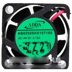 ADDA AG02005HX107100 5V 0.15A  2wires Cooling Fan