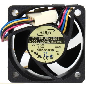ADDA AG04012VB205B00 12V 0.3A  4wires Cooling Fan