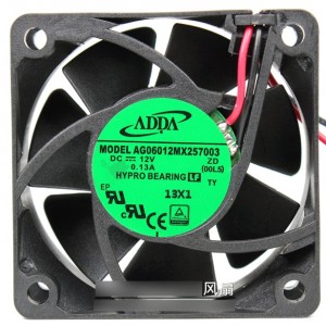 ADDA AG06012MX257003 12V 0.13A  2wires Cooling Fan