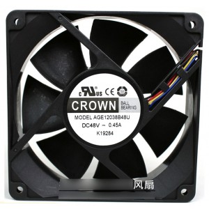 CROWN AGE12038B48U 48V 0.45A 4wires Cooling Fan