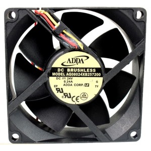 ADDA AQ08024XB257200 24V 0.24A 3wires Cooling Fan