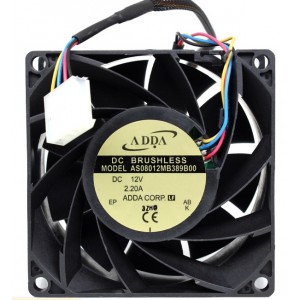 ADDA AS08012MB389B00 12V 2.2A  4wires Cooling Fan