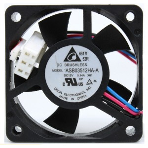 DELTA ASB03512HA-A 12V 0.14A 3wires Cooling Fan