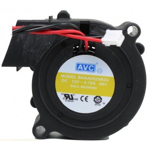 AVC BAAA0525B2U 12V 0.7A  2wires Cooling Fan