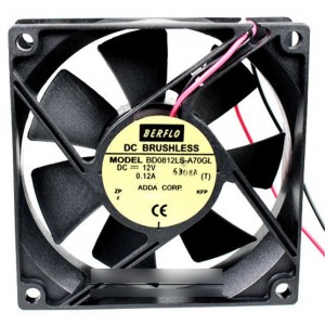 ADDA BD0812LS-A70GL 12V 0.12A  2wires Cooling Fan