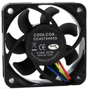 AVC CC4515H05S 5V 0.25A  4wires Cooling Fan